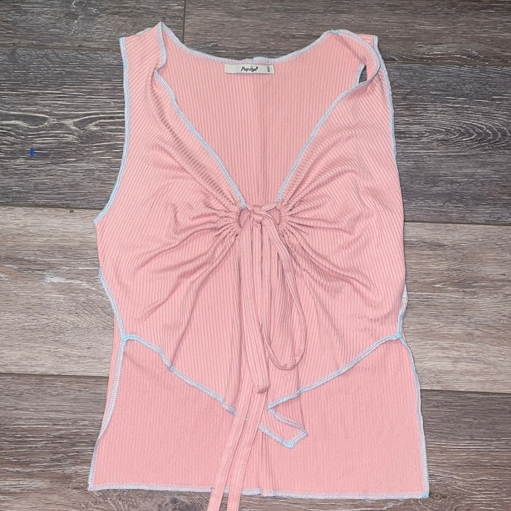 Light pink and teal flair shirt